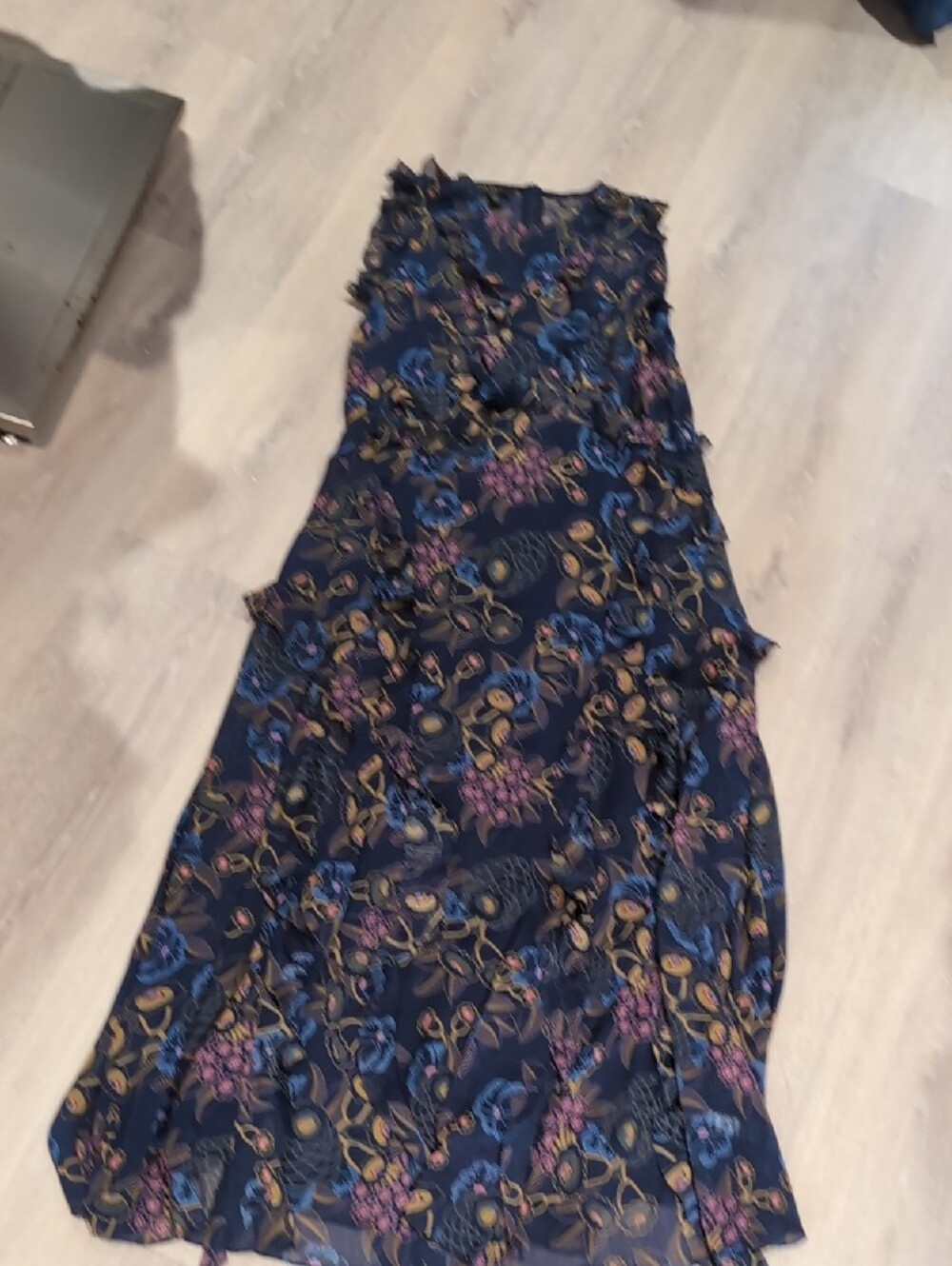 Ted Baker Karolia Floral Ruffle Midi Dress with Purple Accents - Picture 5 of 12